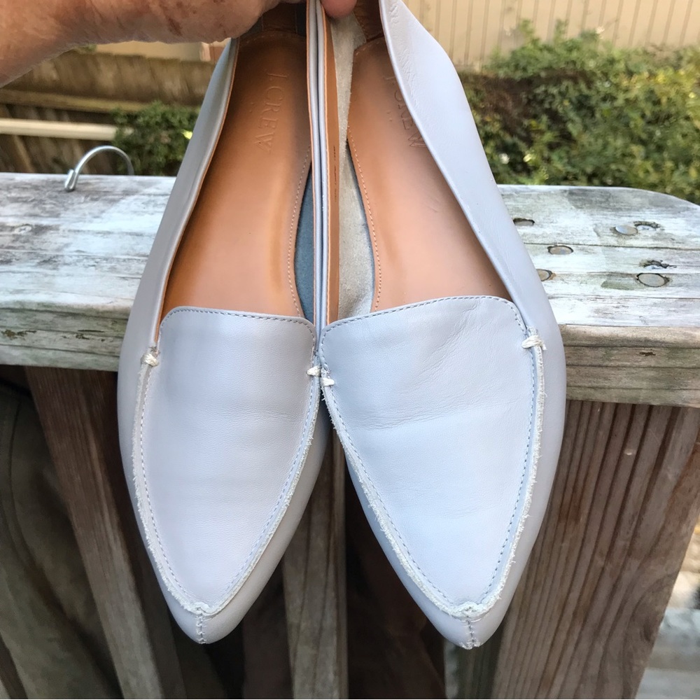 J crew gray leather flats. Sz 6.5